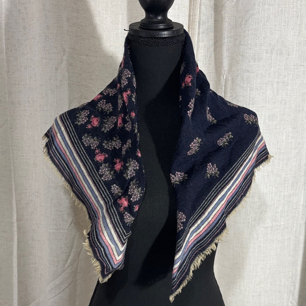 Navy Floral Print Lightweight Scarf - Women Accessories